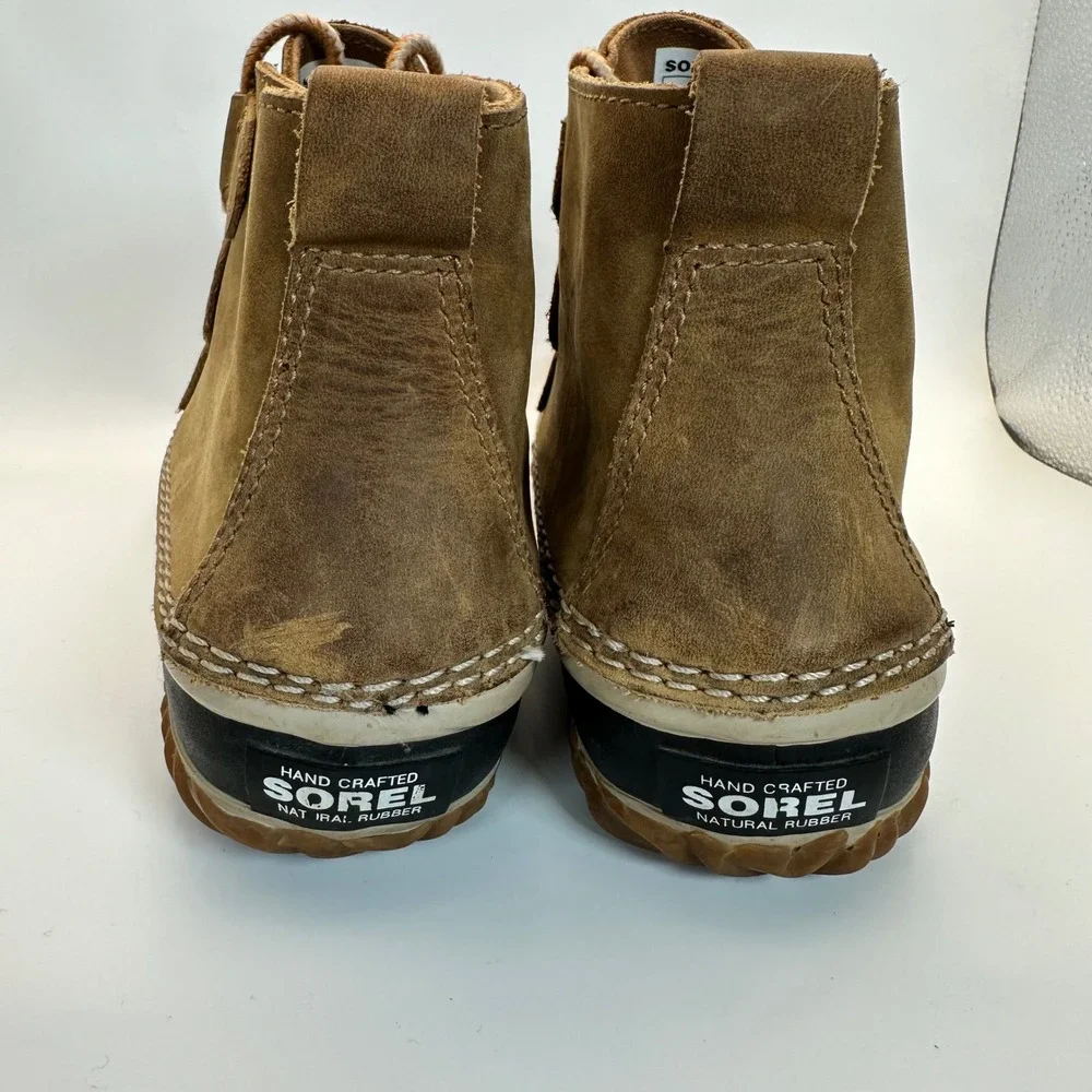 Sorel Out N About Duck Boots Womens 8 Tan Black Waterproof Rain Snow Gorpcore